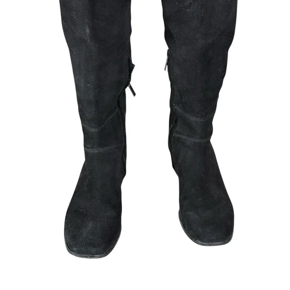Joie Black Suede Over the Knee Boots Women’s 36.5 / US 6.5 Block Heel Overknee